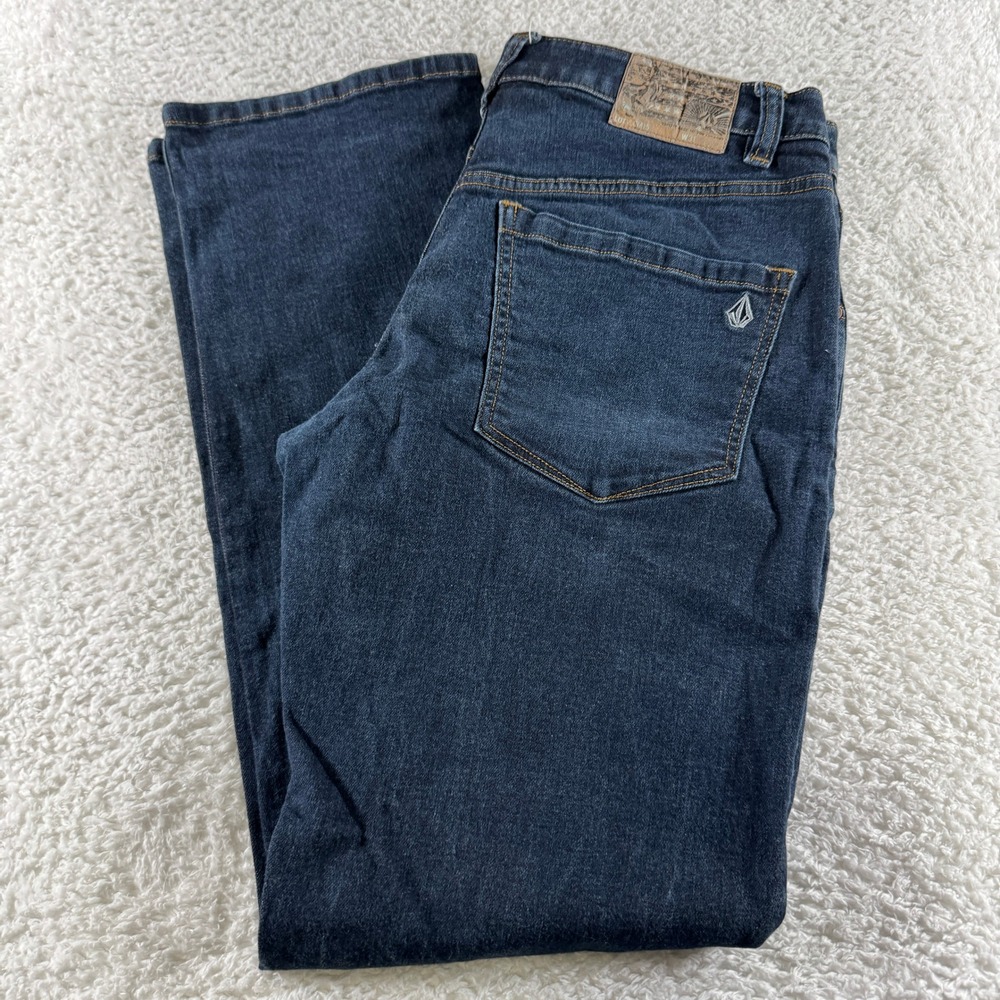 Volcom Kinkade Straight Jeans Mens 31x31‎ Medium Wash Blue Stretch Denim Pant